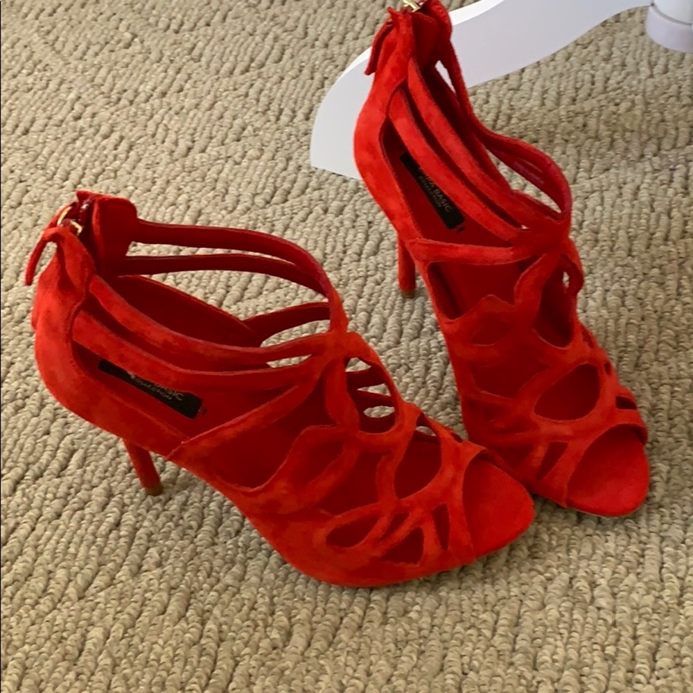 Red Zara heels size 7